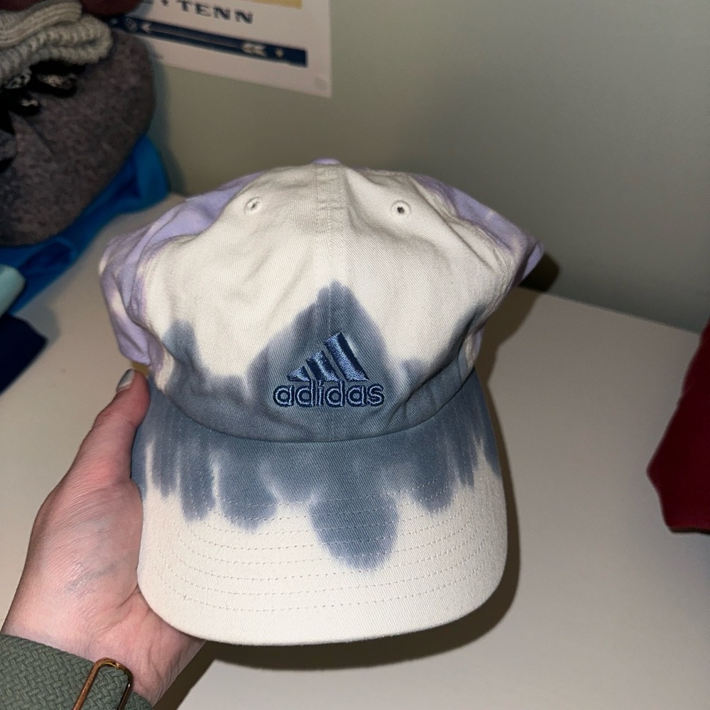 Adidas Tie-Dye Hat in Blue and Cream